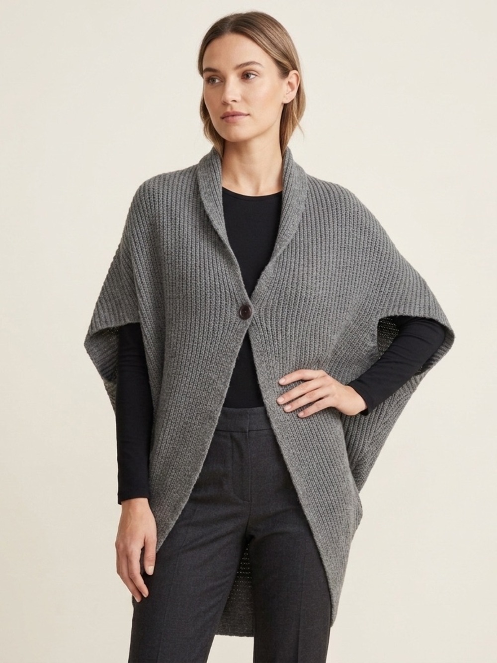 Gray Cocoon Mohair Wool Blend Cardigan Sweater Vest - S 🇮🇹